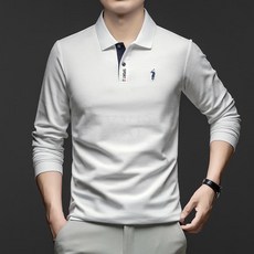 長袖polo衫男 翻領刺繡透氣時尚休閒t恤