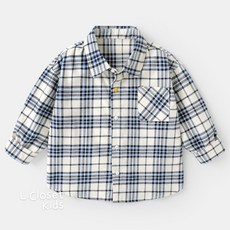 LC.kids 日系柔感格紋襯衫 男童襯衫