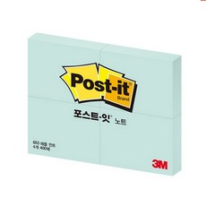 3M 점착메모지 포스트잇 653-4 100매 4패드 51X38MM 인덱스 3M플래그 플래그, 애플민트, 단품, 단품