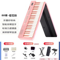 접이식 피아노 88건반 악기 본체 디지털 입문용 a타입 전자피아노 키 휴대용 미디, B. 공식 표준 + 대형 선물 세트, 1개, S. 88건-2.2cm 건반 기본 모델 핑크