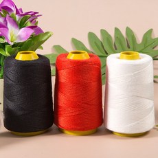 DFMEI 縫被子針線3股加粗家用手工白色縫衣線 粗棉線團施工廣線套被子線, 1件, 加大卷紅色/1卷:線團