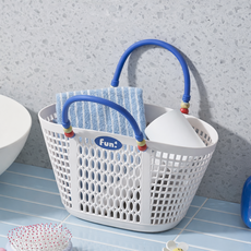 칠초 물빠지는 목욕가방 수영 묵욕탕 사우나 비치백 방수 목욕바구니, 화이트