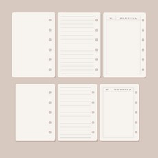 프리미엄 5공 6공 다이어리 전용 속지 M5 A7 A6 C6 A5, 체크리스트