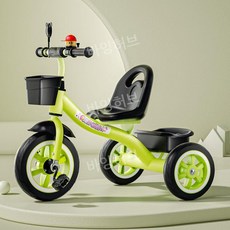 세발 자전거 3세 4세 5세 어린이 유모차 자동 삼륜 산책 손잡이 안전 외출용 캐노피 선물, 녹색 - 티타늄 빈 휠