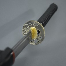 (비젼)YK 013 (탄환강) 무사도 가검 일본도 중량가검 강철가검 미술도검 진가검 목검 도검 코등이 카타나 사무라이 무사도 다마스커스 접쇠 단조 사시미 식도 캠핑 칼, 1개