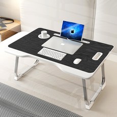 Ez2mk T100 접이식 침대 노트북 테이블, 블랙