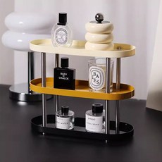 에이크 3단 선반형 아크릴 소품 보관 정리함, 화이트_옐로우_블랙(믹스)