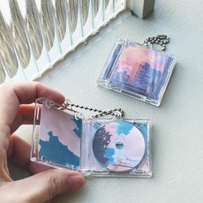 미니 CD 키링 nfc 앨범 만들기 아이돌 굿즈 아크릴 씨디 케이스 가수 음악 제작 DIY, 미니CD키링+NFC스티커, 1개