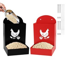 2팩 닭 굴 껍질 피더 및 그릿 피더 대용량 PVC 닭장 액세서리 걸이식 가금류 피더 자동 간식 피더 건강한 암탉 및 계란용 464687, 2팩 닭 굴 껍질 피더 및 그릿 피더 대용량, PVC