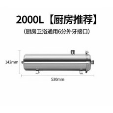 家用直飲前置過濾器 淨化雜質 壓力罐 水塔過濾器, 1個, 2000L/H,升級加強款PVDF膜（濾芯清洗扯不斷）