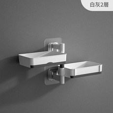 免打孔浴室壁掛旋轉皂盒 4層, 旋轉皂盒 兩層一盒, 1套
