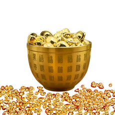 글로윅 재물운 풍수 항아리 금원보 미니어처 집들이 개업 선물 인테리어 소품, 골드