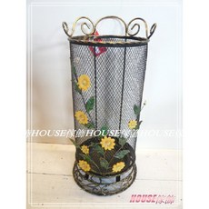 House傢飾館 小黃花造型鍛鐵傘桶/傘架/傘筒 限量新款, 1個
