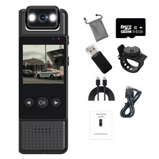 바디캠 HD 자전거 오토바이 블랙박스 64GB/128GB 휴대용 액션캠, L16(64GB)