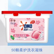 奧妙機洗洗衣凝珠 自然工坊 櫻花白茶 護色清潔衣物, 1個, 50顆柔護洗衣凝珠(甜美櫻花香)(