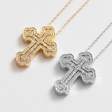 [당일출고] 고딕 큐빅 십자가 펜던트 써지컬스틸 목걸이