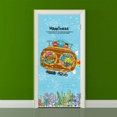 JT 현관문 리폼 시트지_잠수함을 타고 바다여행 현관문리폼시트지시공 현관문리폼, 본상품선택