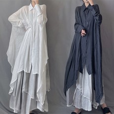여성 긴팔셔츠 여름 가을용 우아한 리넨 자외선 차단 루즈핏