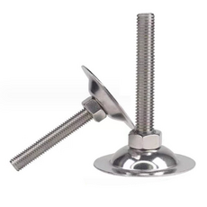 스테인리스 레벨풋 높이조절 다리 조절좌 브라켓 바닥 받침대 16x100 규격, 색상 없음