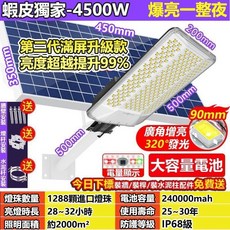 升級款三曲面太陽能路燈 320°廣角照明, 獨家新品-第二代4500W三面透鏡款