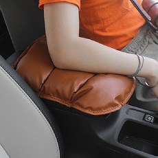 폭신 간편 차량용 콘솔 쿠션 팔걸이 자동차 팔쿠션 암레스트, 브라운, 2개