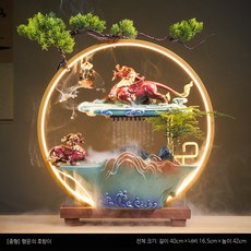 실내 분수대 중국풍 거실 가정용 인공폭포 장식, 40루프 중형 우산 여덟방향