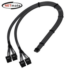 커스텀 PC 튜닝 12VHPWR to PCI-E 8핀x4 변환 슬리빙 케이블 0.45m 블랙 NM-DPR1851, 본상품선택