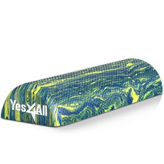 Yes4All EVA 단단한 폼 롤러 필라테스 요가 균형 및 코어 운동을 위한 근육 마사지용 하프 요가 백 롤러 - 30.8cm(12/36인치), 30.5cm(12인치) - 블루 & 그린