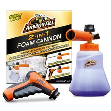 Armor All 2-in-1 폼 캐논 키트 자동차 청소 키트는 차량 청소를 위한 파워 와셔 및 정원 호스에 연결 캐논 어플리케이터 인체 공학적 어댑터 포함 1개입112, 1개(1개입)