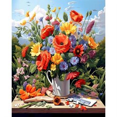 고흐 숫자 그림 그리기 캔버스 키트 아크릴 물감 꽃 색칠 홈데코 선물, 5. C17
