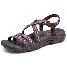 스케쳐스 여성용 레게 드림 샌들, 초콜릿 멀티, 6