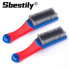 Sbestily 2pcs 입 와이어 브러시 실리콘 손잡이 스테인리스 청소 브러시 녹 용접 스케일 먼지 및 페인트 제거에 적합, 2개, 세트