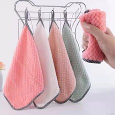 으로마켓 극세사 빠른흡수 향균 주방행주, 4개, 코랄색