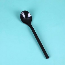 멜라민 숟가락 식당용 수저 세트 빙수수저 다용도 스푼, 1개, 롱 블랙벌크100개