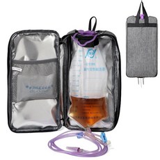 [ 959551 ] Meesyn G J GJ 튜브 Gtube 액세서리 용품 영양 액체 단열 쿨러 500ml ~ 1200ml 급식 펌프 백에 적합, 회색