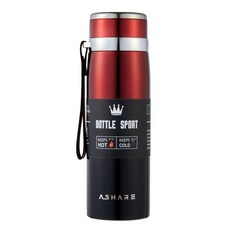 어쉐어 보온병 보냉병 휴대용 보온보냉병, 레드블랙, 1L, 1개