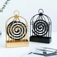 북유럽 엔틱 모기향 거치대 모깃불 피우는 꽂이 케이스 통 홀더 걸이 받침대 집 고정 연소기 트레이, 골드