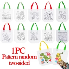 1-10pcs 마커와 DIY 낙서 가방 세트 어린이를위한 수제 그림 부직포 예술 색상 작성 그리기 장난감, 03 1pc random