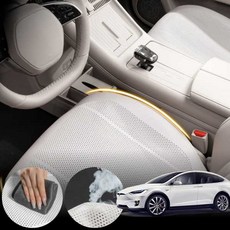 테슬라 모델X 차량용 초슬림 통풍 시트 커버 화이트 2개 세트