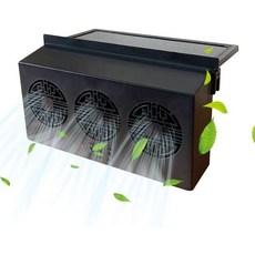 차량 창문 배기 팬 태양광 자동차 환기 팬 자동 냉각 팬 3개 공기 배출구 블랙-타입 A, Black/ Type A