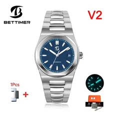 BETTIMER 자동 식 손목 시계 40mm PT5000 럭셔리 남성호환 사파이어 스테인레스 스틸 방수 B8001