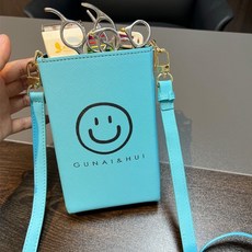 桃園出貨 美髮剪刀包 髮型師專用高級工具收納包 時尚潮流剪髮理髮包 專業美髮師挎包, 1個, 笑臉藍色, 笑臉藍色
