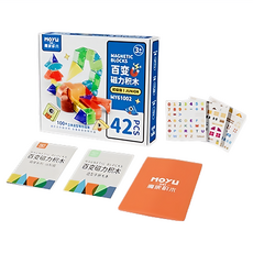 MOYU 魔域 磁力積木 20/42/62塊 百變創意造型 益智玩具 積木 磁力 彩色積木, 百變磁力積木-初級版[42PCS]