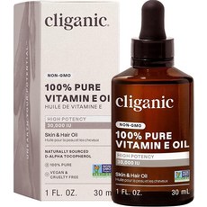 Cliganic 피부 모발 및 얼굴용 100% 순수 비타민 E 오일 - 60 000 IU GMO 프리 인증 | 천연 D-알파 토코페롤(포장은 다를 수 있음), 2 Fl Oz (Pack of 1), 1
