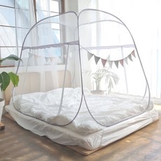 YoonLaB帳篷型方形一觸式蚊帳, 白色