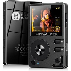 블루투스 무손실 DSD DAC 플랙 고해상도 음악 플레이어 64GB 메모리 카드를 갖춘 휴대용 오디오 최대 256GB 지원 HIFI WALKER H2 HiFi MP3, Black