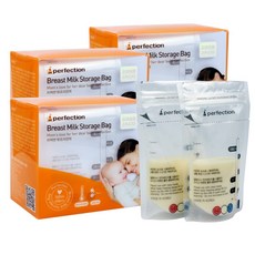퍼펙션 국내 제조 일회용 변온 모유 초유저장팩 100ml, 60개입, 3개