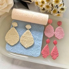 폴리머 클레이 텍스처 롤러 커터와 함께 작동 DIY 귀걸이 주얼리 제작 공예 용품 (GZ028)129563, 폴리머 클레이 텍스처 롤러, 폴리머 클레이 커터와 함께