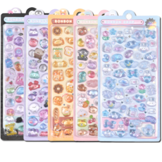 깔끔조아 3D 입체 다꾸 폰꾸 스티커, 5개, 혼합색상