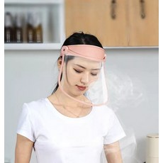 다회용 투명 위생 마스크 기름 방지 요리 튀김 연기 물방울 차단, 핑크 업그레이드 헤어밴드, 1개, 1개입